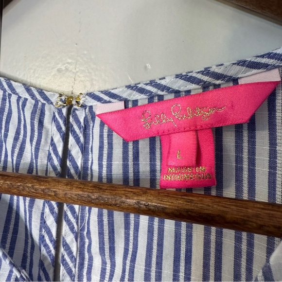 Lilly Pulitzer Blue and White Striped Blouse - Picture 6 of 16